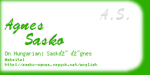 agnes sasko business card